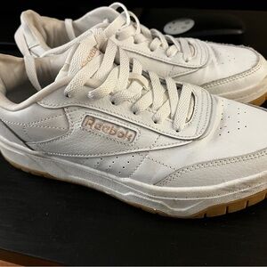 Reebok White Sneakers with Tan Soles